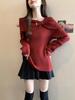 Plus Size Women's Elegant Bowknot Knit Sweater - Loose, Slimming Fit for Fall/Winter