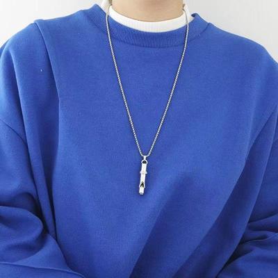 Whistle Necklace For Men And Women Trendy Hip-Hop Whistle Sweater Chain Long Minimalist Style Pendant Clothing Accessories