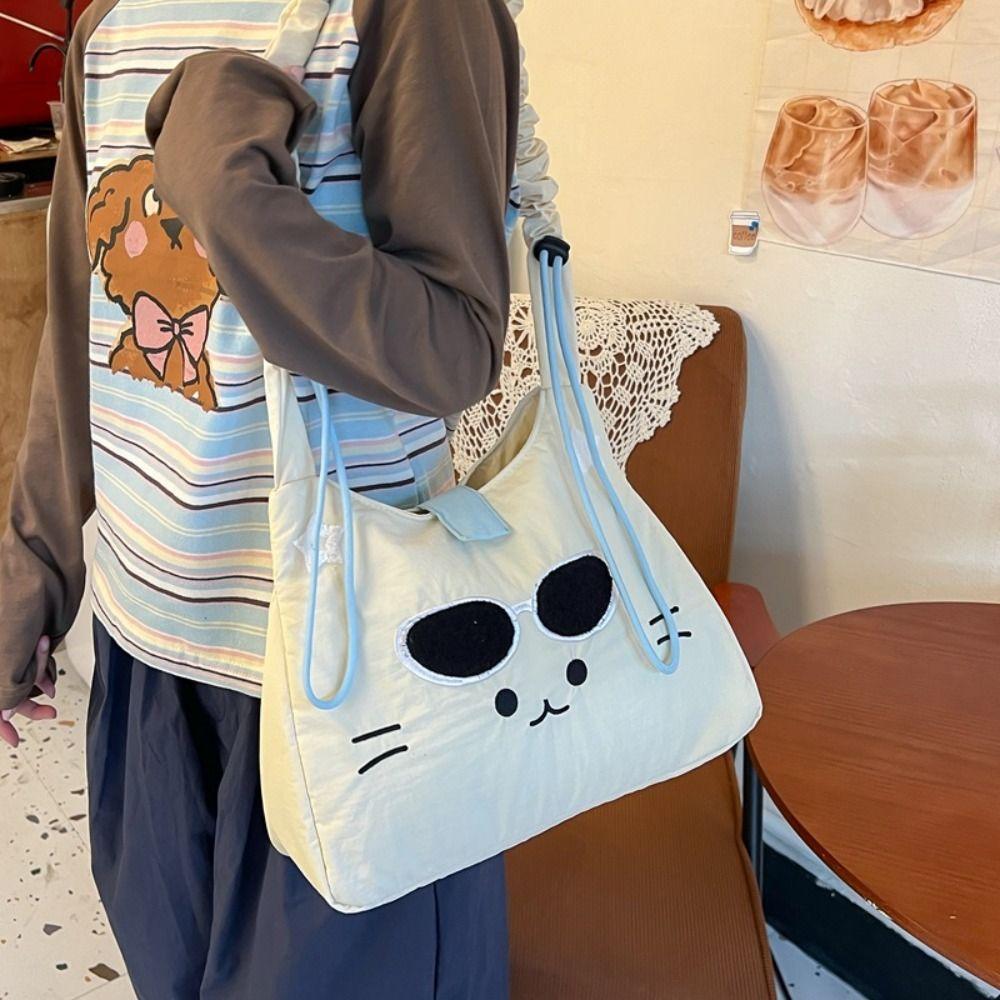 

Корейский стиль Y2k Kitty вышитая сумка большая вместимость сумка через плечо женская