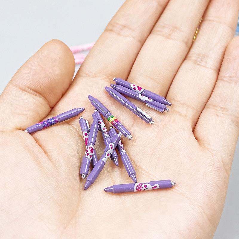 5Pcs Dollhouse Miniature Pattern Style Ball-Point Pen Model Toys For Doll Study Room Learning Scene Accessories