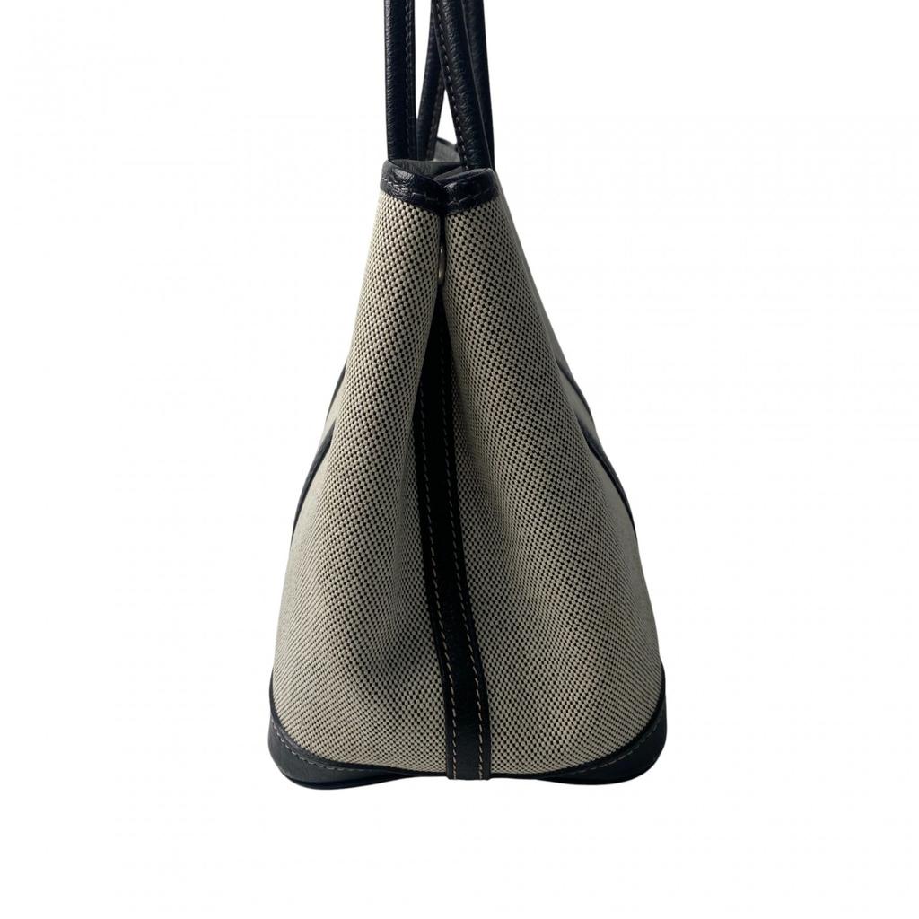 Used HERMESShoulder Bag Ivory/Navy Canvas/leather Women