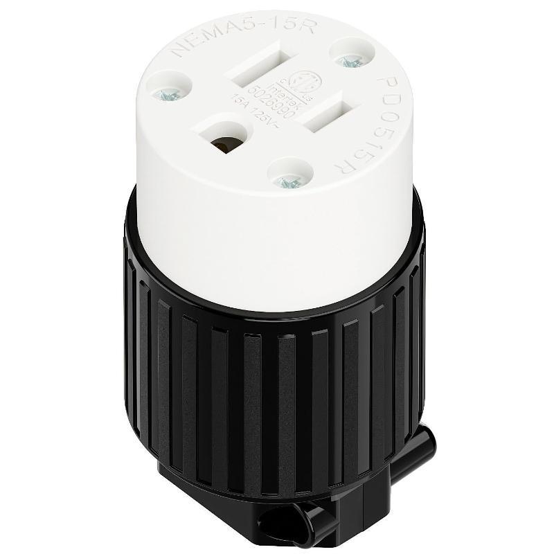 1Pcs Male/Female Ends Extension Cord Ends Connector 15A 125V 5-15P/5-15R Straight Blade Cord Connector