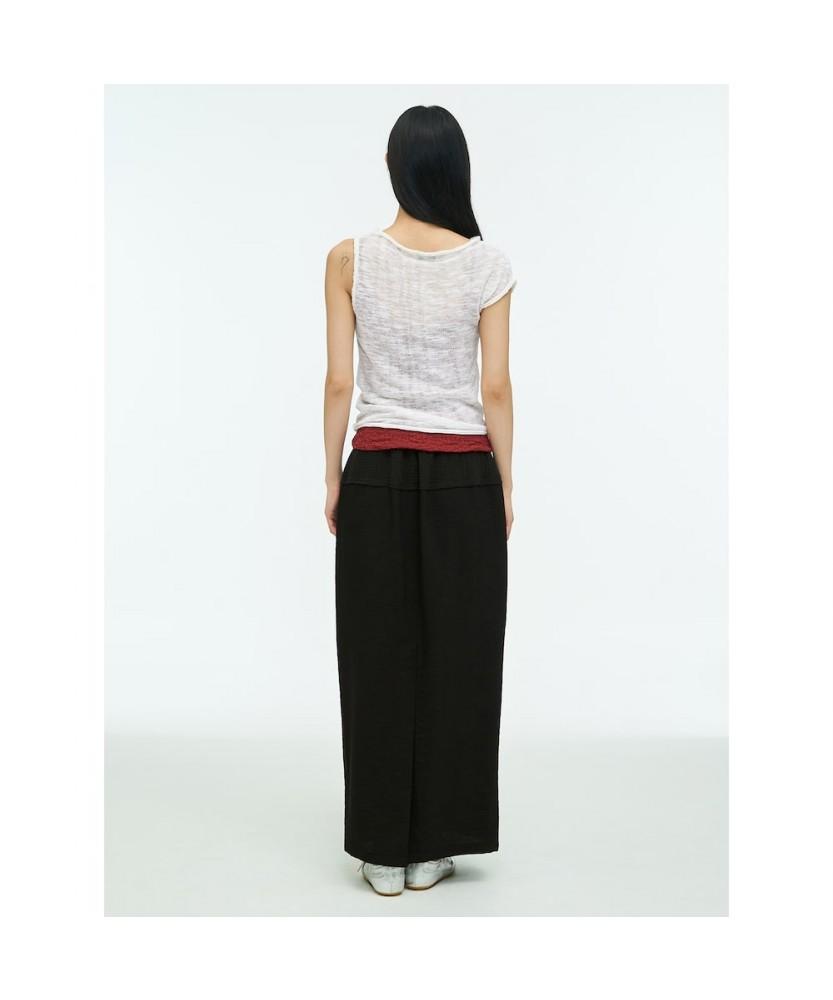 Anggae Wave Knit Top White