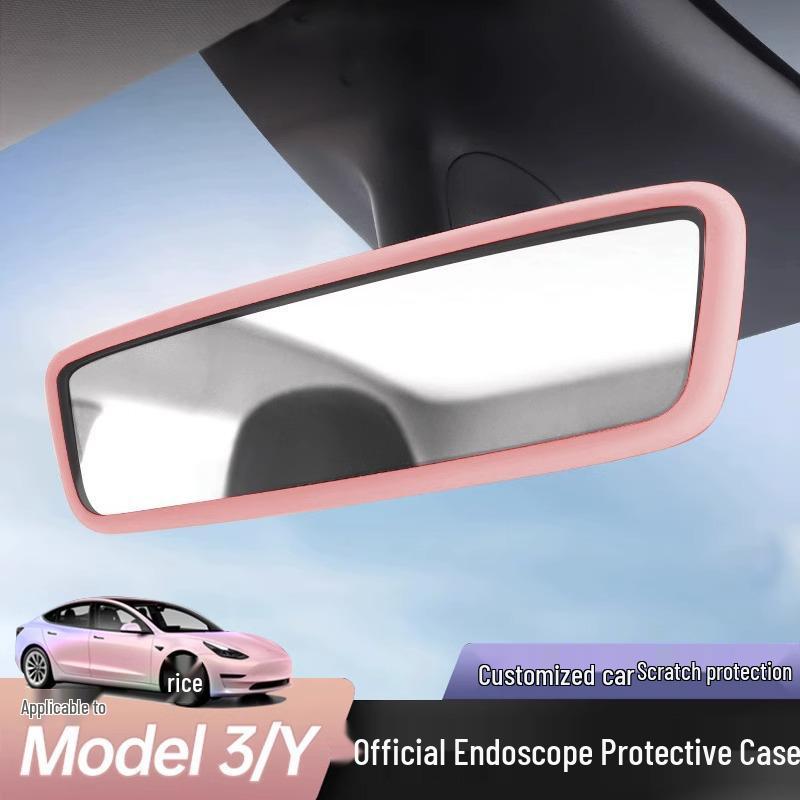 Model 3/Y Silicone Rearview Mirror Cover - Protective, Decorative Frame for Car Interior