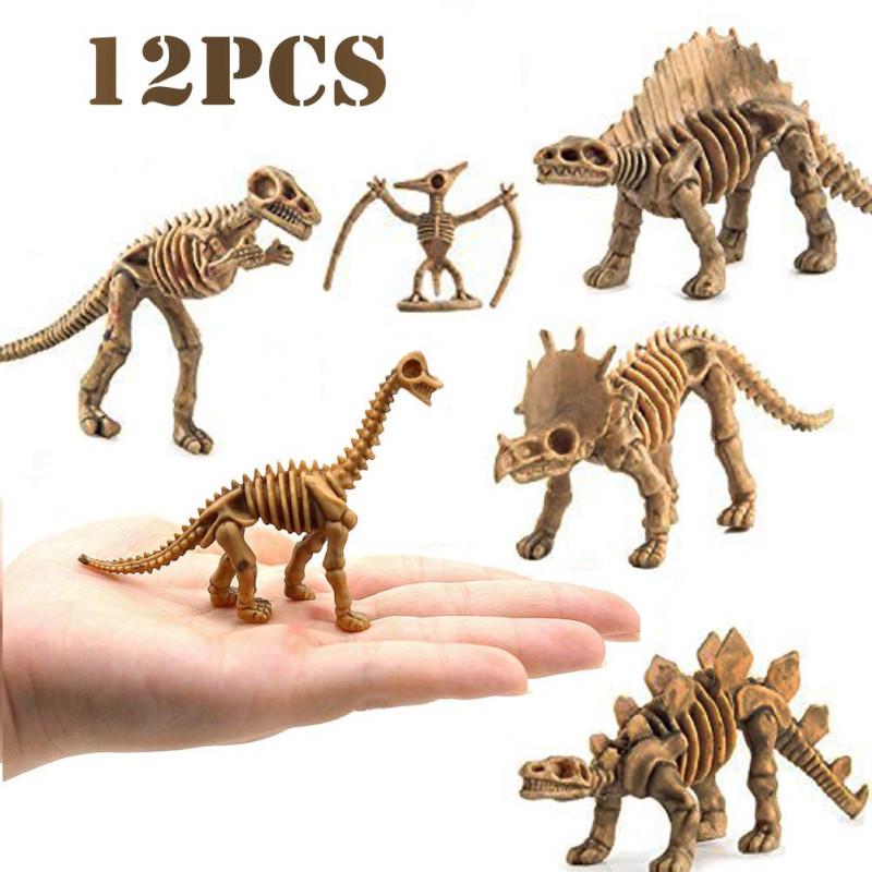 

12шт имитировать скелеты динозавров моделирование образовательный набор игрушек украшения 12PCS