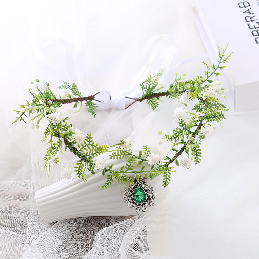 

Wedding Fairy Flower Leaf Crowns Halloween Elf Headpiece Elven Princess Tiara for Women Girls зелений