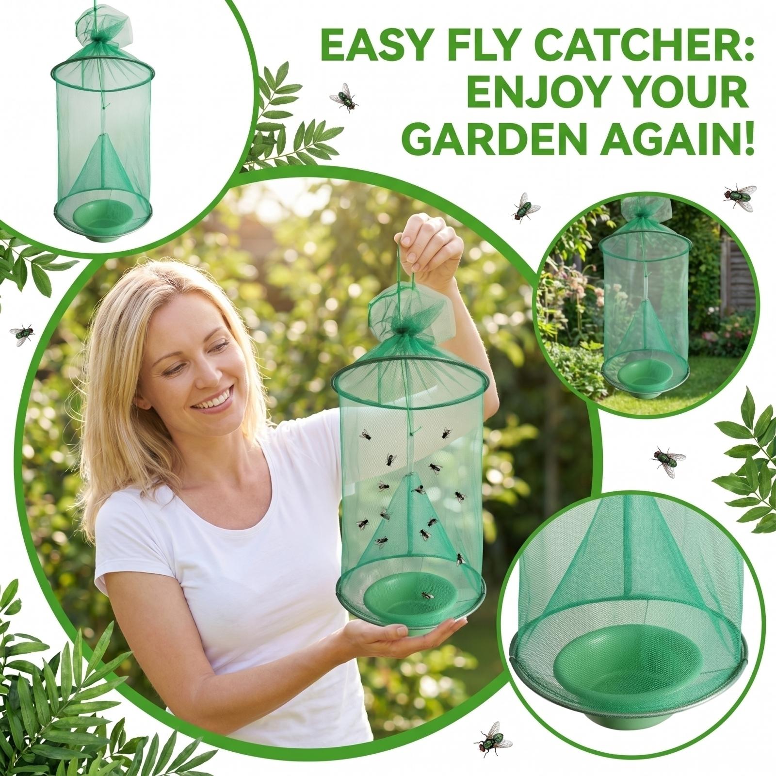 

Hanging Fly Trap Cage Eco-Friendly Fly Catcher Insect Control Mesh Trap for Indoor Outdoor Use Effective Pest Management One Size зелений
