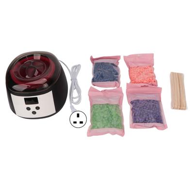 500cc Wachserhitzer Set 100W Hohe Leistung Schwarz Wachs Haarentfernungswärmer für Make-up 100‑240V UK Stecker