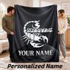 Scorpions Personalized Flannel Blanket Custom Name Text Soft Throw Blanket Home Decor