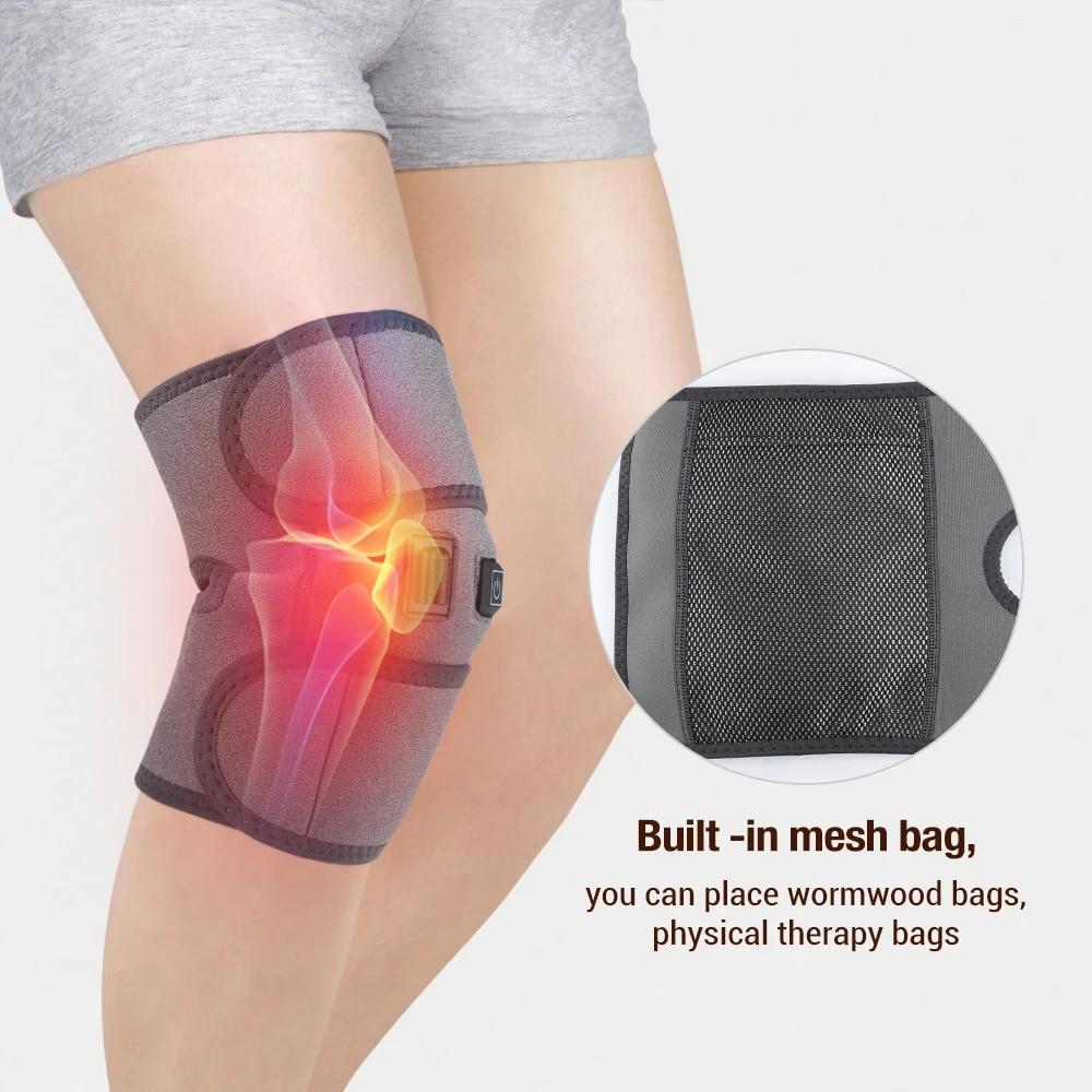 Electric Heating Knee Pads for Arthritis Pain Relief Thermal Joint Support Brace with Vibration Massager