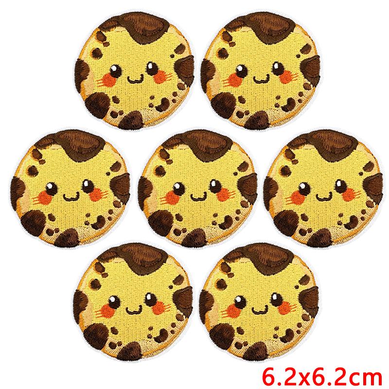 10pcs Cute Cartoon Embroidered Patches Diy Pudding Donuts Ice Cream Doodle Stickers Iron On Patches For Clothing Decoration 