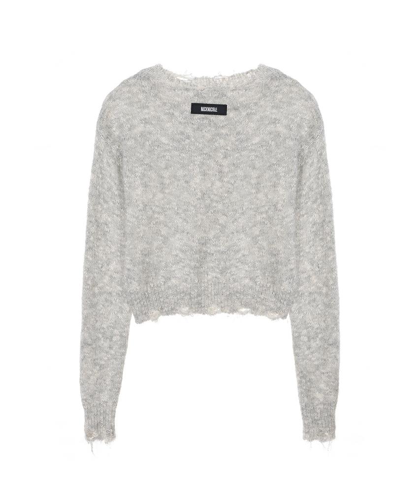 Nigaennikol Nicole Bokashi Damage Knit_Gray