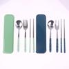 3Pcs Stainless Steel Portable Student Tableware Outdoor Travel Box Spoon Fork Chopsticks Set Adult Gift Cutler