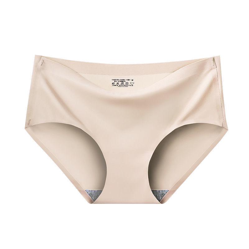 810 Seamless Ice Silk Women's Mid-Waist Panties - Summer Thin, Breathable, Sexy Girlish Style with Pure Cotton Crotch