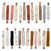 Organic Cotton Pacifier Holder Clip Wood Clasp Stylish Baby Pacifier Cord Soft Breathable Secure Durable Baby Essential