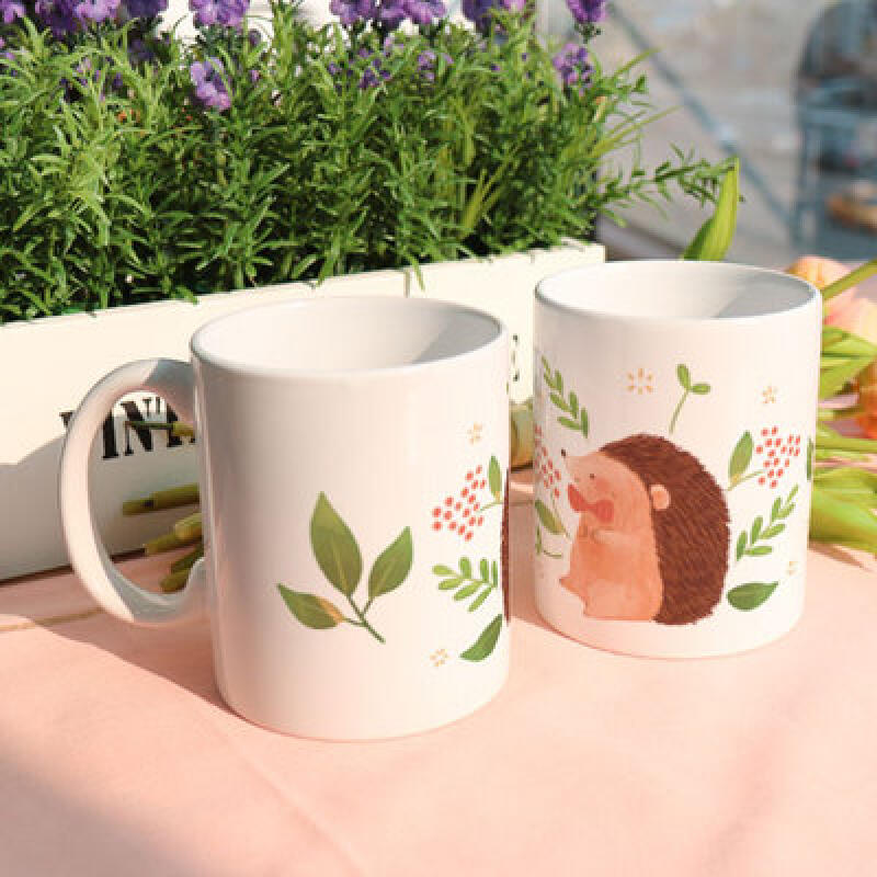 tk283-Дизайнерская кружка 2 шт.-Ежик