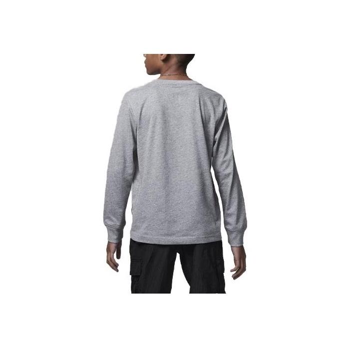 Jordan Practice Flight Long Sleeve Tee With Letter And Number Print Kids Tops Gray 95C591-GEH