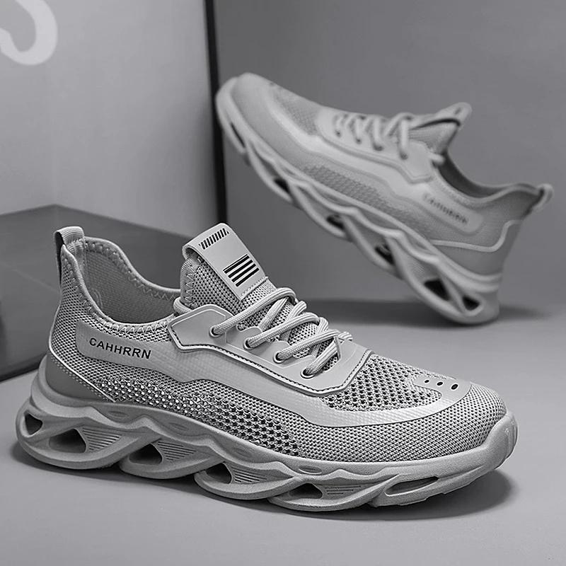 Fashion Men's Spring Summer New Lightweight Breathable Mesh Sports Shoes Casual Lazy Style PVC Outsole Non-Leather Leisure Running Shoes