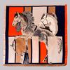  New Orange Square Scarves Fashion Horse Design Ladies 100% Silk Scarf Shawl Printed 90*90cm Fall Winter Neck Scarf