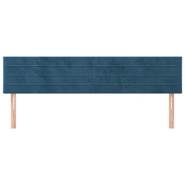VidaXL 2x Têtes de Lit Meubles de Chambre à Coucher Accessoires de Lit Simple Têtes de Cadre de Lit Intérieur Bleu Foncé 346184