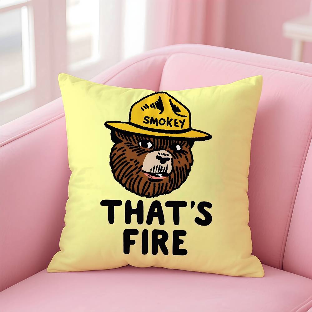 Anime S-Smokey B-Bear Pillow Case pattern printing pillowcase living room sofa cushion cover bedroom room decor