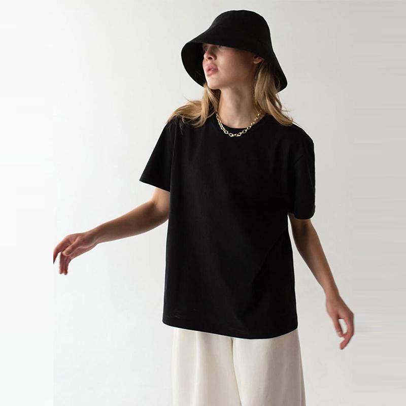 Basic Causal Solid Crew Neck Cotton T-shirt Women Loose Versatile Commuter Short Sleeve Tee Summer Simple Daily Lady Tops