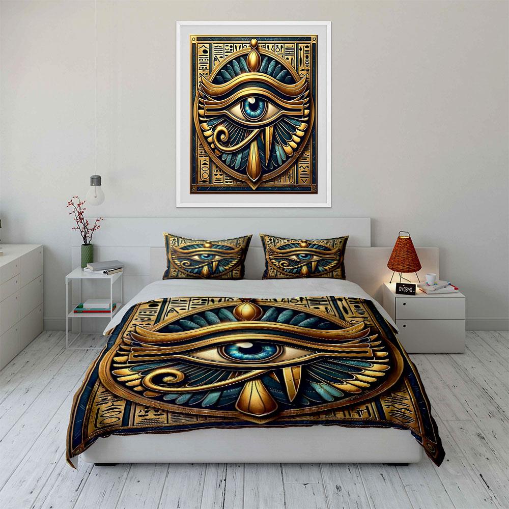 Golden Eye of Horus. Bedding sets Duvet cover sets Duvet covers Pillowcases(1 * Duvet Cover 2 * Pillowcases without duvet insert)