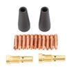 15 Piece Welding Accessories Kit PTFE Gasless Nozzles Brass Gas Diffuser 9mm Copper Electrode Tips