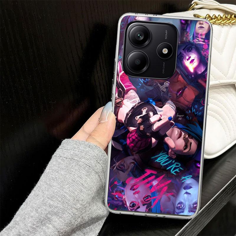 Arcane Jinx Anime Case for Xiaomi Redmi Note 14 13 12 11 Pro Plus Phone Cover 14S 12S 11S 11E 11T 10S 10 9S 9 Silicone Funda