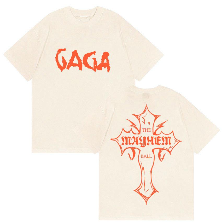 Lady Gaga The Mayhem Ball Album 2025 Print T-Shirt Unisex Women Summer Harajuku Vintage Oversized Cotton T Shirt Hip Hop Streetwear