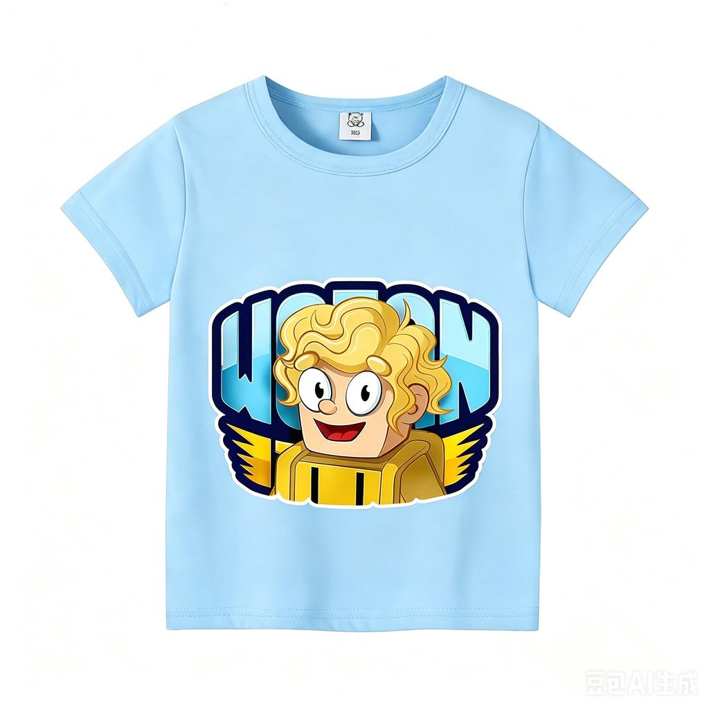 Wojans T-shirt s anime motivem, kulatý výstřih, dětské oblečení s krátkým rukávem, letní bavlněná trička, trička pro kluky a holky, dárek k narozeninám
