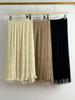 Reversible Crushed Pleated Midi A-Line Skirt with High-End European & American Style