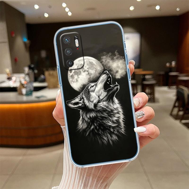UP6 Transparentes Handyhülle mit Wolf-Motiv für Samsung Galaxy A04 A04S A14 A23 A34 A54 M23 M33 M52 M53