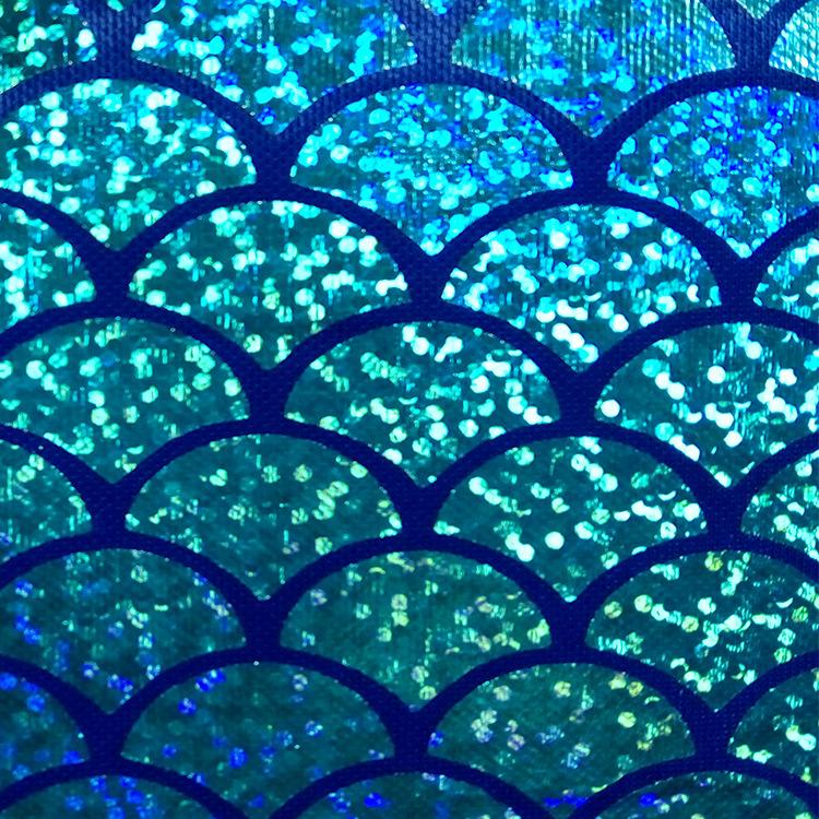 Colorful Laser Fish Scale Pattern Fabric Mermaid Gold Embossing for DIY Toy Decor Stage Performance Costume Fabric