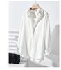 Women's White Non-Iron Wrinkle-Free Shirt Jacket - Plus Size, Loose Fit, Simple Commute Style for Spring and Autumn 2026