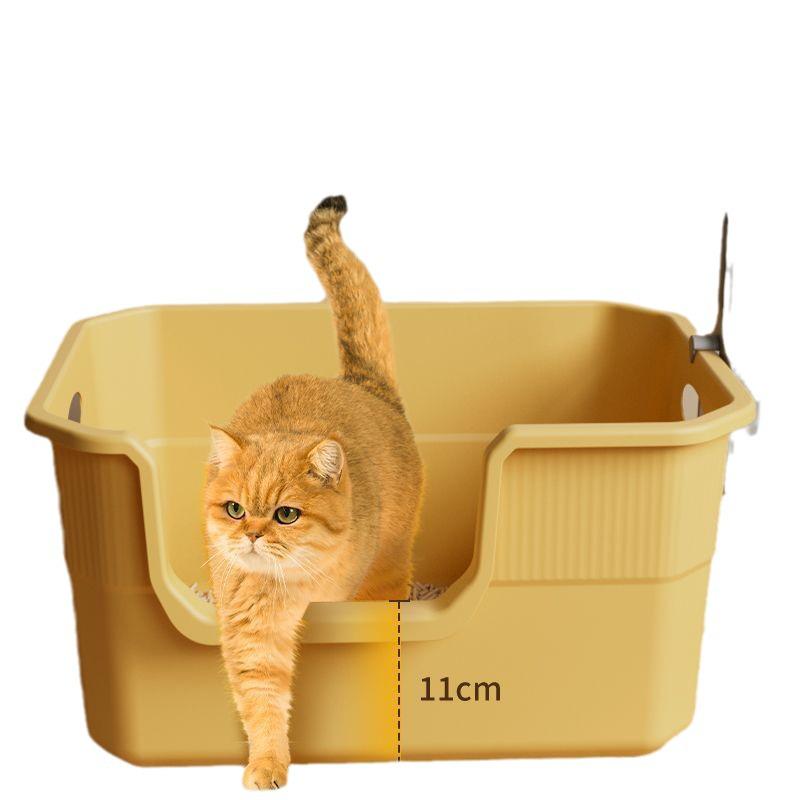Extra Large Semi-Enclosed Splash-Proof Cat Litter Box for Maine Coons