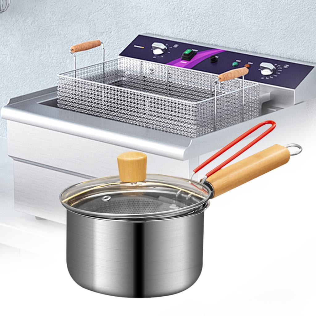 Deep Fryer Set Nonstick Small Deep Fryer Pot for Frying Cooking French Fries Oil Fryer Pot Set With Handle Oil Filter Strainer