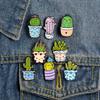 Unisex niedliche Cartoon-Kaktus-Sukkulenten-Emaille-Pflanzen-Brosche, Anstecknadel, Schmuck, Geschenk