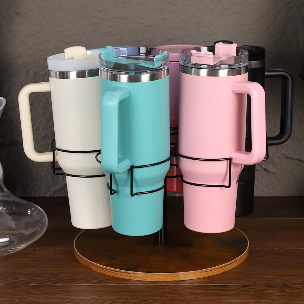 6 Slots Water Bottle Organizer Rotatable Cup Organizer Rotating Bottle Organizer for Stanley 40oz Tumbler with Handle