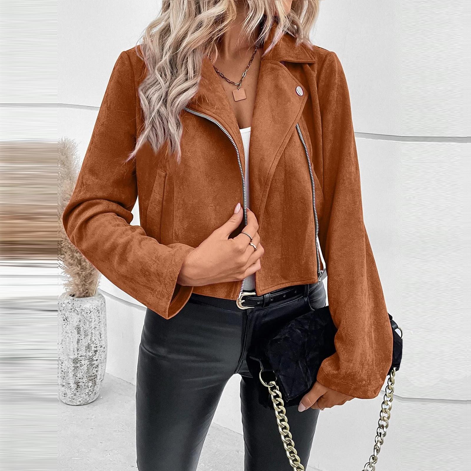 

Женские осенние толстовки с капюшоном, с длинным рукавом, на половину молнии, укороченные худи, пуловер, зимняя модная одежда M кофейный