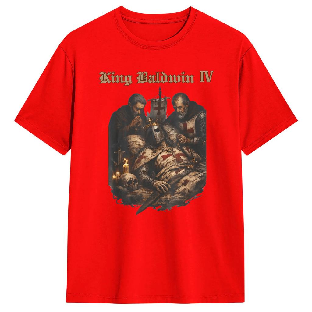 Men Sliver Mask King Baldwin IV Meme T Shirts 100% Cotton Tops Novelty Short Sleeve Crewneck Tees Gift Idea T-Shirt