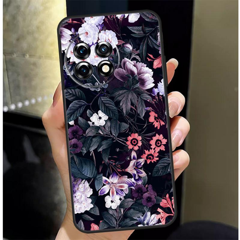 Midnight Floral Cover For OnePlus Nord 4 CE 3 2 Lite N30 N20 N10 OnePlus 13 12 11 10 Pro 10T 8T 12R 13R Case