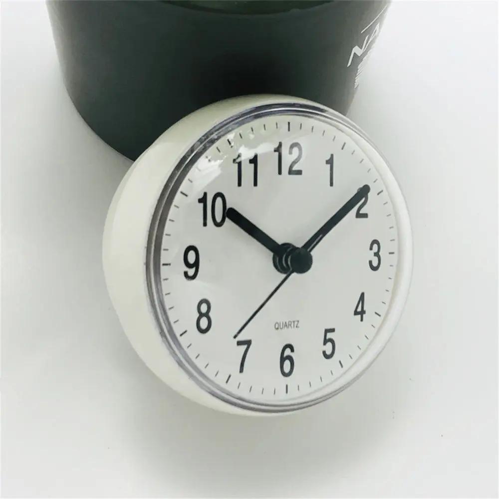 Shower Anti Fog Waterproof Mini Small Table Decoration Kitchen Living Bathroom Room Wall Clock Toilet Round Quartz Sucker 7cm