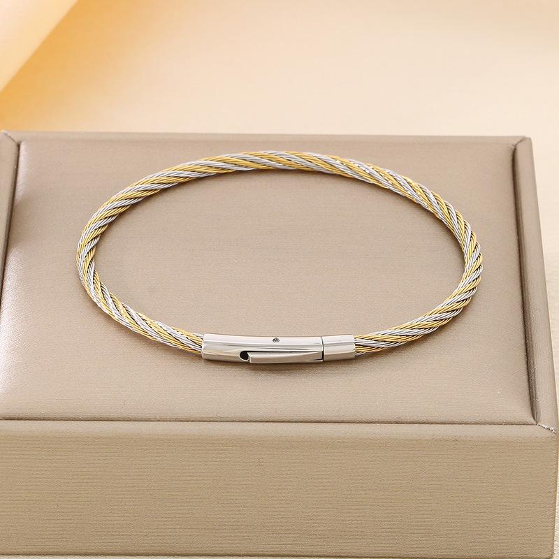 18K Gold-Plated Twisted Knot Stainless Steel Bracelet