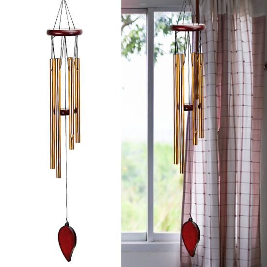 Solid Wood Retro Garden Courtyard Wind Chime Bell Outdoor Hallway Car Ornament