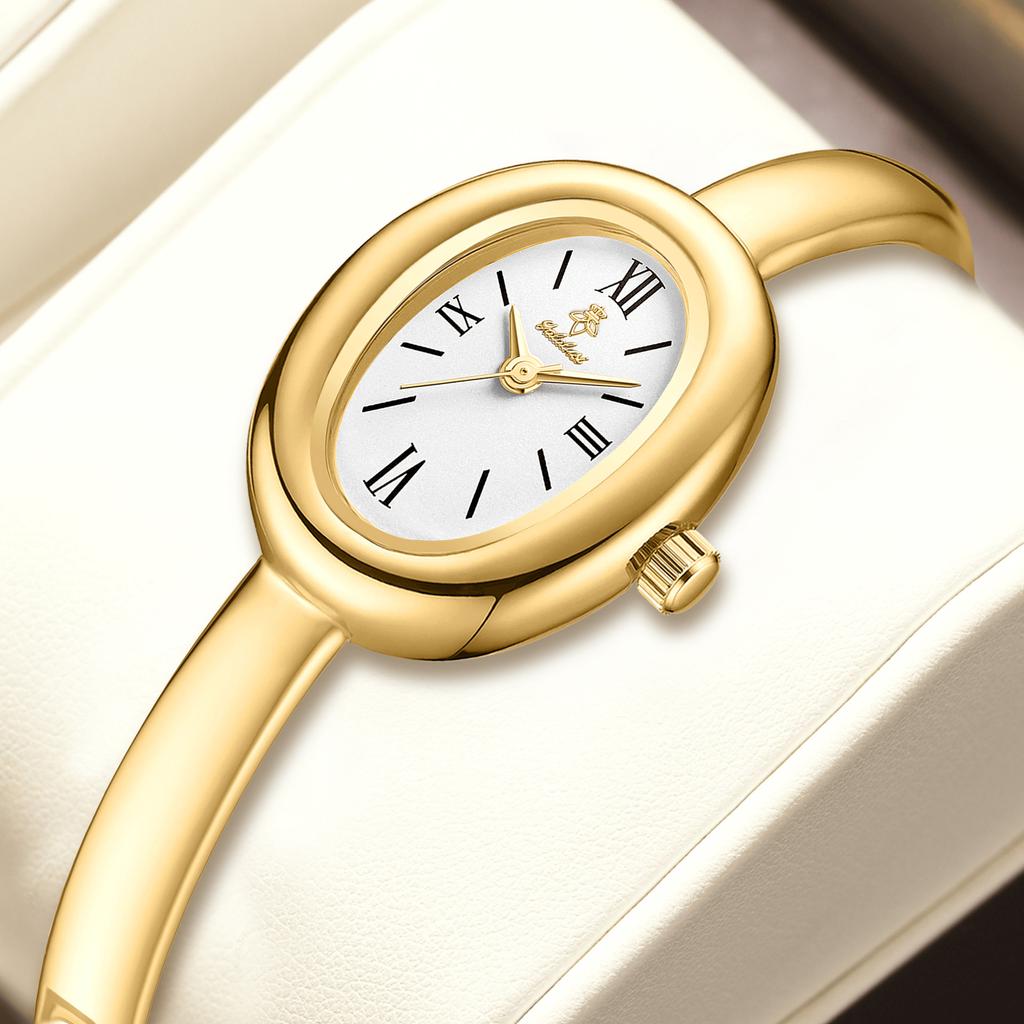 High-End Watches Oval Bracelets Women'S Watches Gold Watches Vintage Watches Simple Quartz Watches