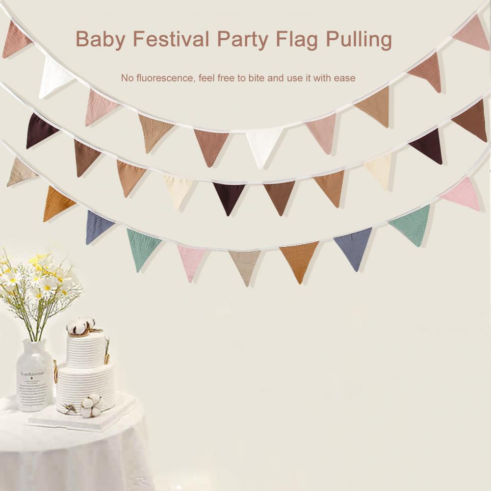 Children Room Flag Kids Wall Hanging Banner Soft Fabric Baby Banner Flag Nursery Garland for Boho Wedding Shower Party Event