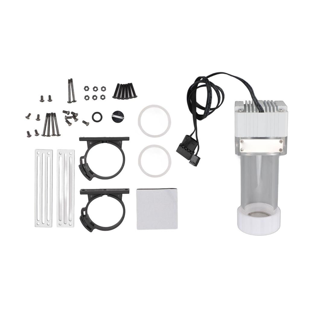 Water Cooling Pump Tank 30 Mesh Filter Mesh Sine Wave Drive 125ml Capacity G1 4 Water Pump Tank for Water Cooling