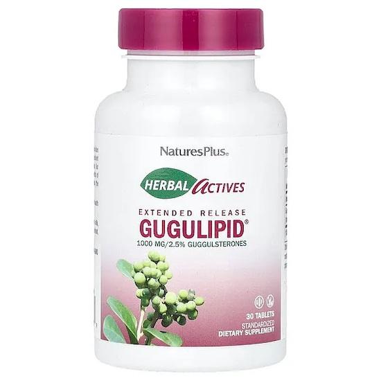 

Nature s Plus- Herbal Actives, Gugulipid, Extended Release, 1000 mg, 30 Veggie Tabs