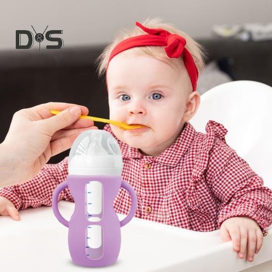 Babyflaskehylse for Philips 4/8 oz glass silikon lett gripehåndtak for fallbeskyttelse Reduser plasteksponering Babyflaskedeksel